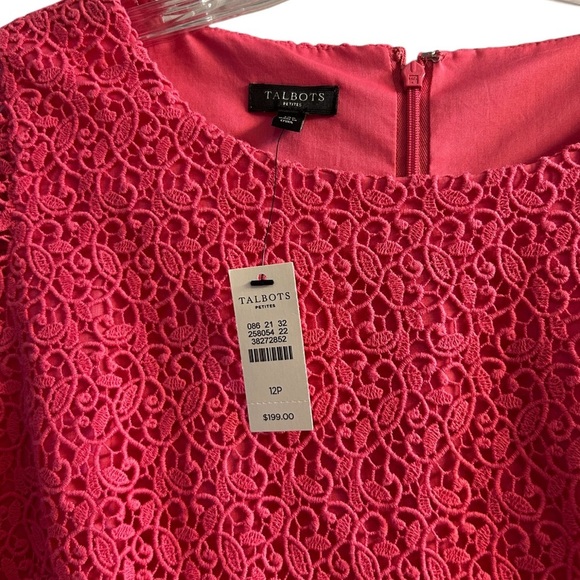 NWT Talbots Elegant Pink Lace Dress size 12P - Picture 5 of 6